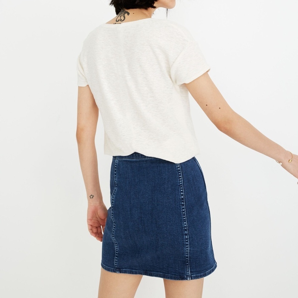 Madewell Stretch Denim Straight Mini Skirt in Marsden Wash - Size 26 - Picture 3 of 7